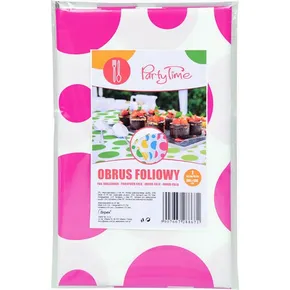 Plastový obrus s bodkami – ružový